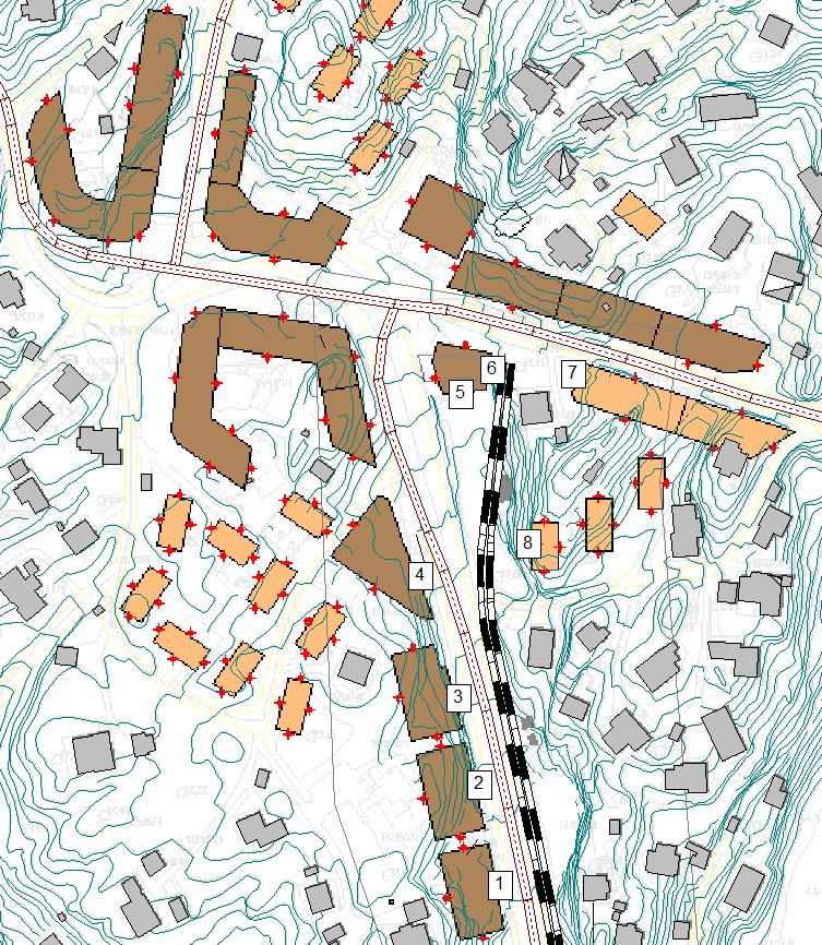 Tabell 9: Underlagsdata for passerende togmeter forbi Paradis. Data er oppgitt som antall togmeter i døgnperiodene (dag/kveld/natt) i årsgjennomsnitt. Sesongvariasjoner kan forekomme.