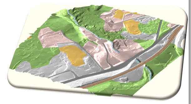 Terrengoverflate modellen utveksles som LandXML triangel modell til/fra Novapoint Grunnforholdmodell: Beskriver hver av massetypene som opptrer i grunnen som egne, avgrensede