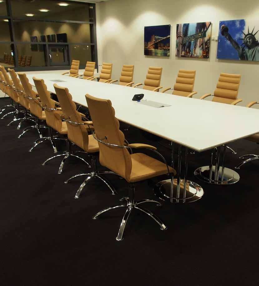 A meeting- /conference table must meet three crucial requirements: - It will have enough space for PC, documents, folders, a glass