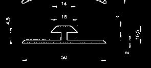 mm = lagerført 10,0 90 364399 0205 16,0 90 364399 0203 Profilnavn: F-profil, sideavslutning for plater i tykkelse 10 og