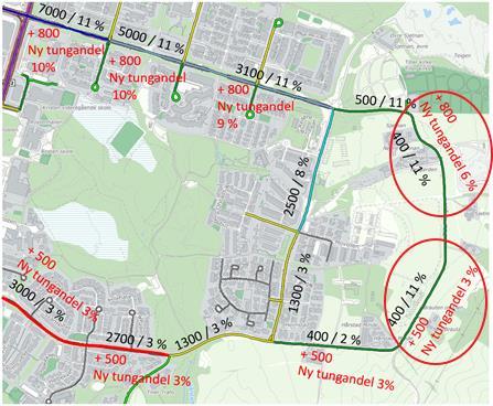 9 2.5 Trafikktall og spesielle forutsetninger 2.5.1 Vegtrafikk Den planlagte utbyggingen vil gi ca. 380 boenheter.