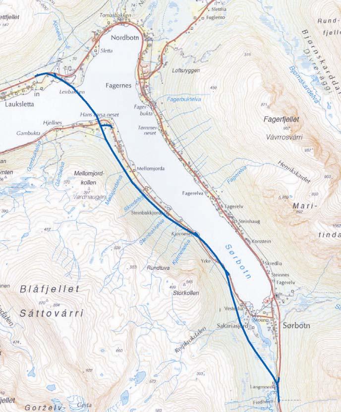 E8 Sørbotn-Laukslett (Ramfjorden) Prosjektet omfatter bygging av om lag 9 km ny veg.