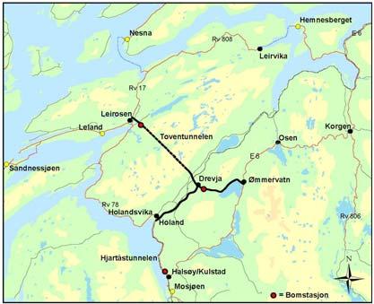 Fv 78 Halsøya-Leirosen (Toven) Kostnad: 1534 mill kr (2011-kr) Entrepriser: Toventunnelen: 10660 m (igangsatt) Holand-Brattlia (tilbudsfrist 5.