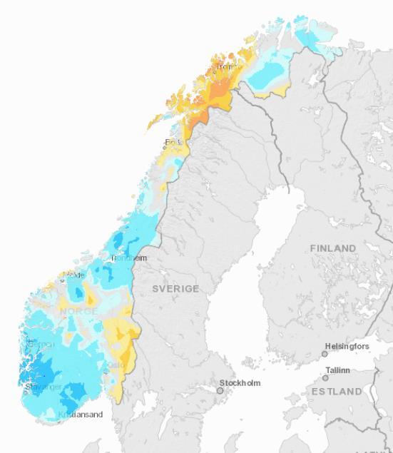 Rekordmye nedbør i Bergen i juni og tørt i Troms April Mai Juni Kilde: Meteorologisk institutt: Normalen refererer til perioden 1971-2000 Kartene viser prosentvis avvik i nedbør fra normalen