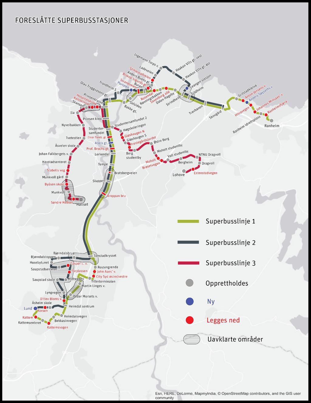 Vurderinger av hver enkelt superbusstasjon