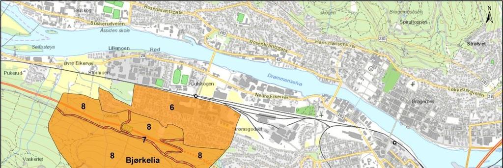 støyømfintlige bygg er utsatt for støybelastning over støyretningslinjene, samt at det til tider er noe luftforurensning særlig fra E18. Se egne kapittel om støy og luftforurensning.