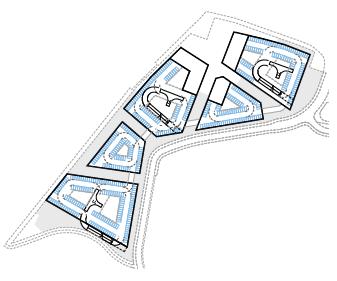 Parkering under bakken eller i bygg Figur 16 - Mulige løsninger for parkering Parkering vil løses i en kombinasjon av parkeringskjeller