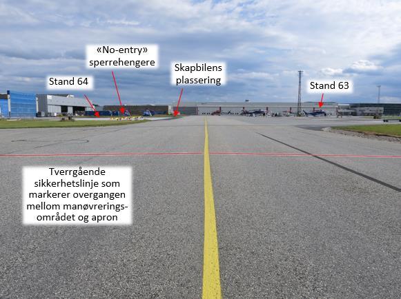 Statens havarikommisjon for transport Side 13 Figur 5: Foto tatt under Havarikommisjonens befaring på Stavanger lufthavn, apron 7 den 21. juli 2016.