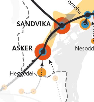 Den regionale plan innebærer: Regional by, lokal