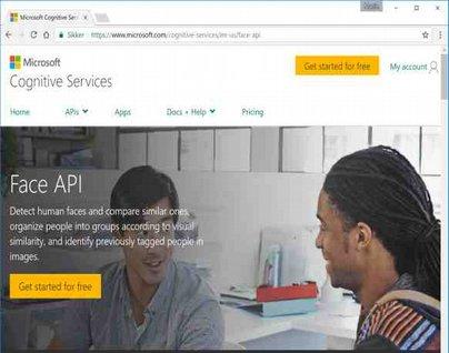 TRENING AV MODELL FOR ANSIKTSGJENKJENNING Microsofts Cognitive Services tilbyr en tjeneste for gjenkjenning av ansikter gjennom sitt Face API.