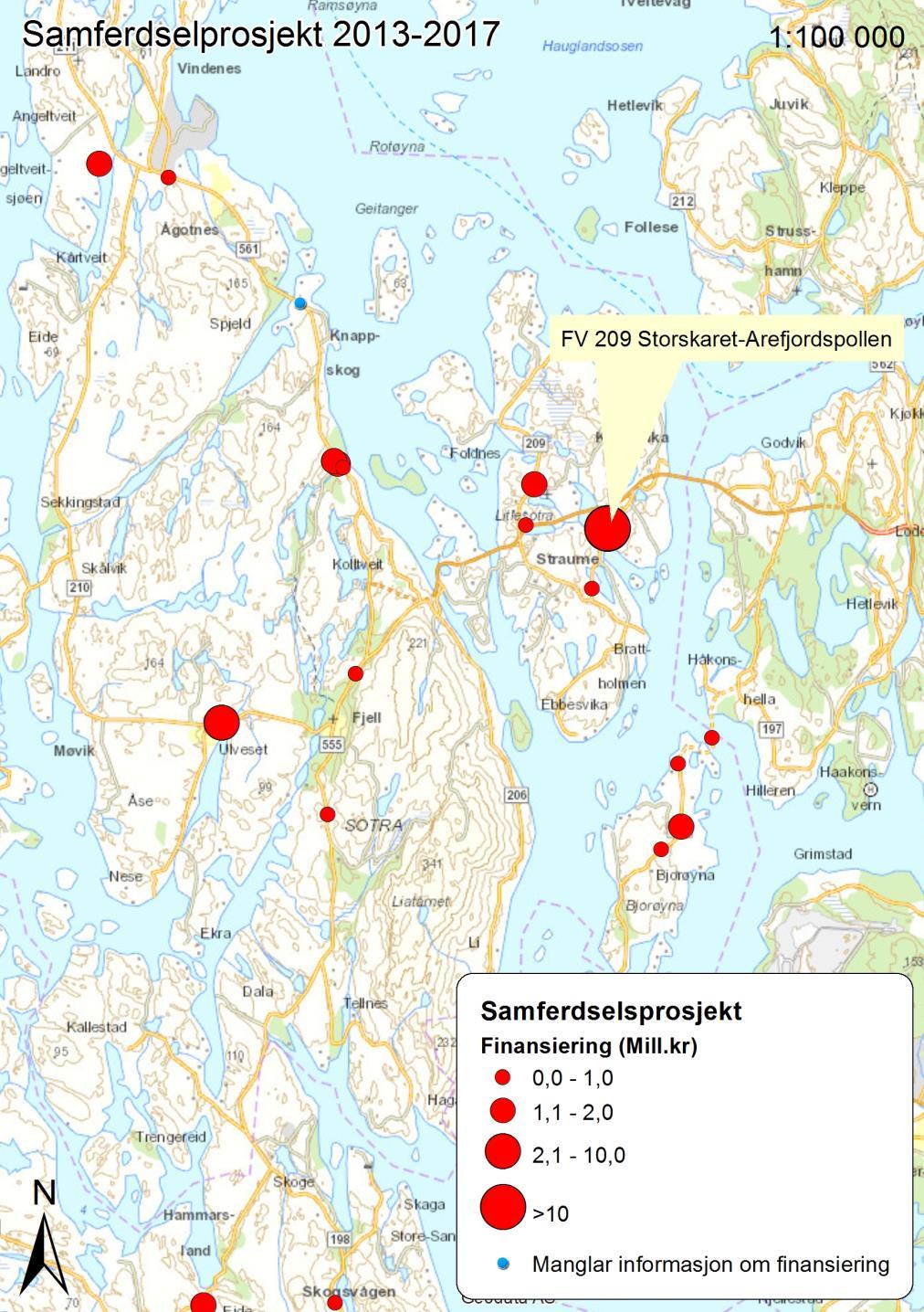 2011-2016 Samferdsel Type Finansiering (mill.