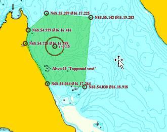 A Arealstørrelse (km 2 ) 325 Innspill akva Eksisterende lokalitet plassert nordvest i toppsundet. Ønsker utvidelse av område for å kunne trekke anlegget lengre fra land.