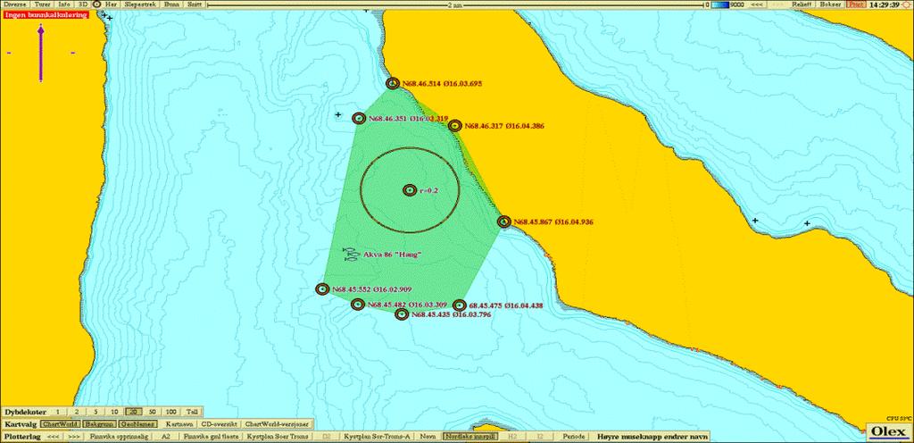 Arealstørrelse (km 2 ) Innpill akva Eksisterende lokalitet, ønsker økt areal for å trekke anlegget lengre fra land. I tilknytning til bebodd øy.