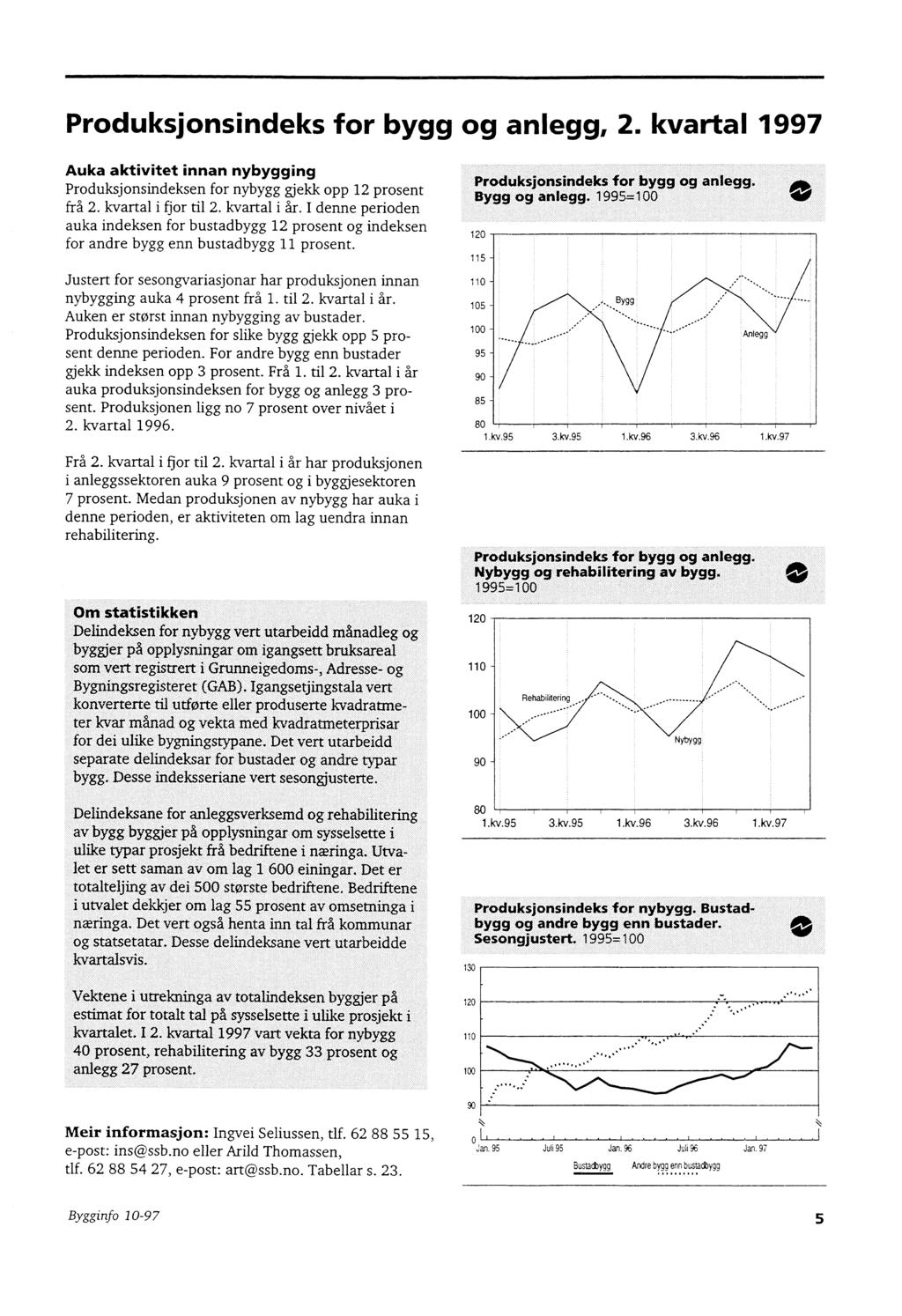Produksjonsindeks for bygg og anlegg, 2. kvartal Auka aktivitet innan nybygging Produksjonsindeksen for nybygg gjekk opp 12 prosent fra 2. kvartal i fjor til 2. kvartal i år.