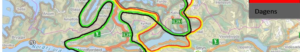 De avstandsmessige effektene er illustrert i kartene nedenfor, der vi har sett på distansen man kommer med 45 minutters kjøretid i dagens situasjon og langs de