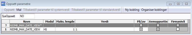 REIMB_MAX_DATE_COL_SICK_C Parameteren forteller hvilket felt i ansattbildet (HS01) som benyttes når PRN06 Beregne refusjonskrav beregner maksdato for sykepenger.