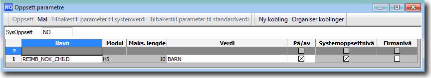 Av På med verdi 1 På med verdi 2 På med verdi 3 På med verdi 4 Systemparameter AV PÅ med verdi 1 PÅ med verdi 2 PÅ med verdi 3 PÅ med verdi 4 Visning Ingen endring fra dagens funksjonalitet Viser