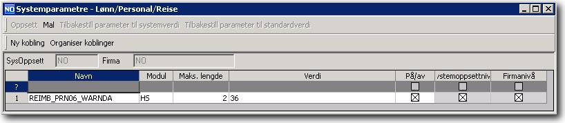 Ved å opprette systemparameteren, skru den på og angi en verdi (i antall måneder) kan man begrense søket bakover i tid.