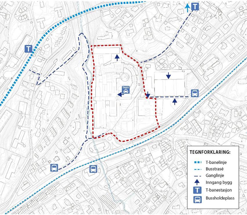 Konseptrapport nytt klinikkbygg Radiumhospitalet 61 Om lag 90 parkeringsplasser er reservert ansatte. Parkeringen driftes av et internt parkeringsselskap.