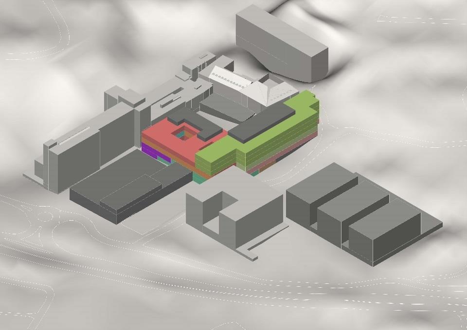 96 Konseptrapport nytt klinikkbygg Radiumhospitalet Fase 3 nybygg I fase 3 bygges nytt klinikkbygg.