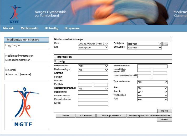 Brukerveiledning konkurranser MySoft Påmelding til konkurranser gjøres av klubb i MySoft. Alle deltagere som skal meldes på må være registrert i klubbens medlemsregister i MySoft.