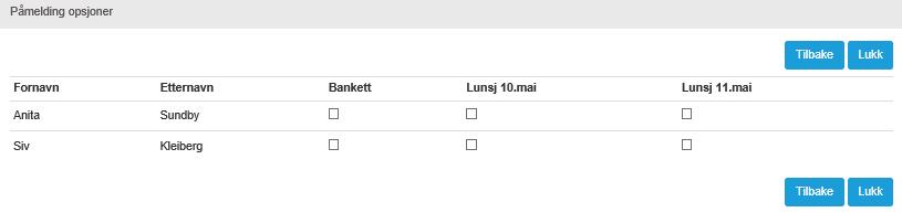 Alle påmeldte (uansett trener eller gymnast) kommer opp kun en gang, og det krysses av for det som er aktuelt. 10.