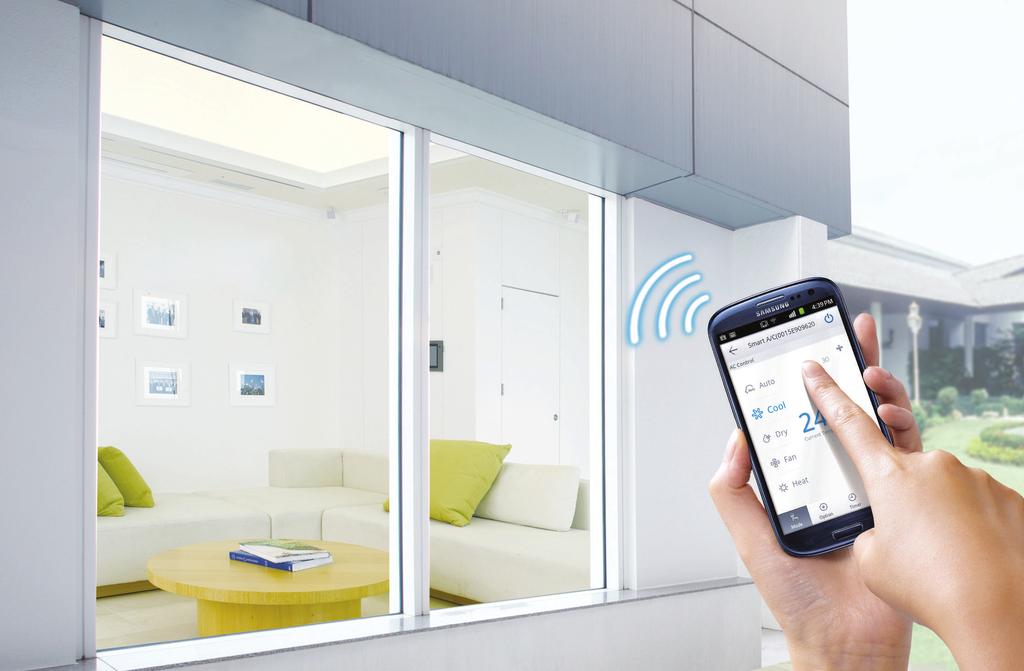 Samsung Smart VRMEPUMPER Fjernstyrt bekvemmelighet Innebygget smartness Samsung Smart klimaanlegg har innebygget WiFi som standard.