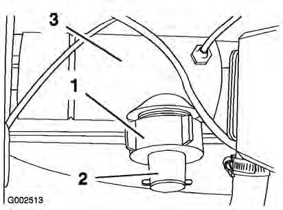 Figur 48 1. Lokk 3. Gjennomstrømningsmåler 2. Skovlhjul 2. Trekk skovlhjulet forsiktig av strømningsmåleren. 3. Bruk varmt vann, en børste med myk bust og et mildt vaskemiddel som nødvendig for å rengjøre gjennomstrømningsmåleenheten og skovlhjulet.