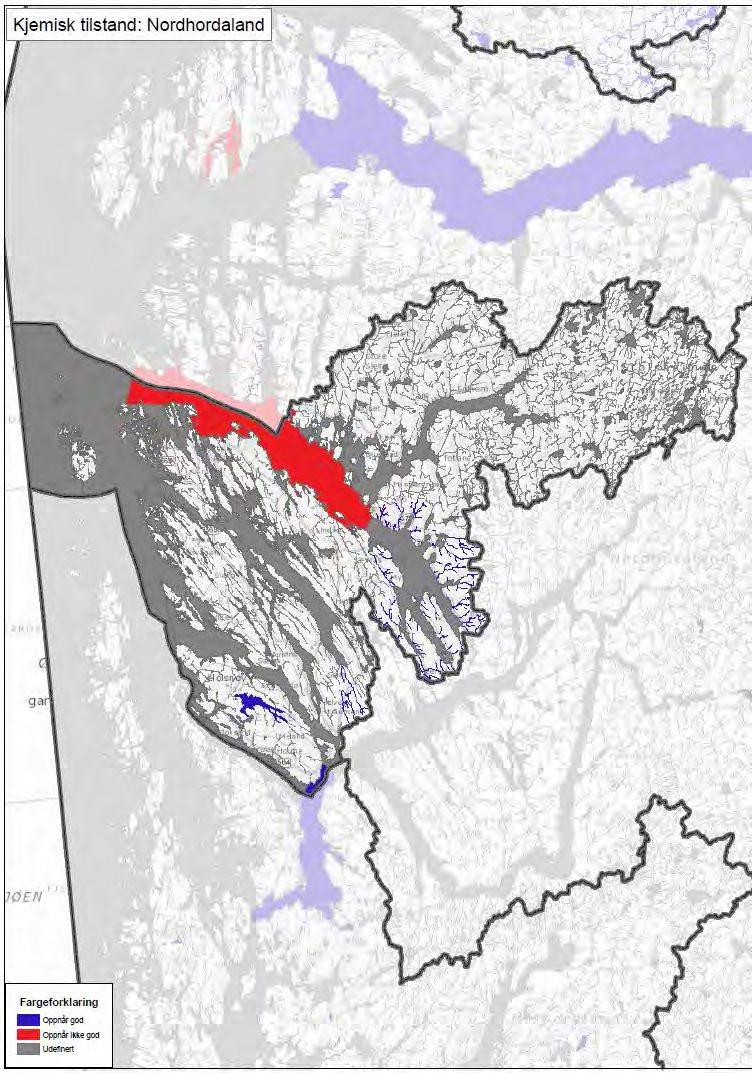 Kjemisk tilstand Nordhordland frå Vann-Nett Figur 26 Kjemisk tilstand