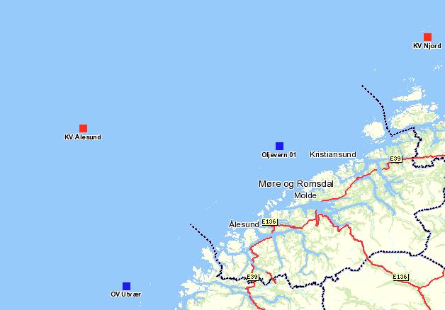 5.4 Fartøy tilgjengelig Vi vil her gå inn på de ulike fartøy vi har tilgjengelig. Vi vil først gå inn på fartøy innenfor vårt område, statlige fartøy, NOFO fartøy og andre fartøy i området.