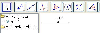 Binomialkoeffisient II med GeoGebra Du skal finne binomialkoeffisienten n r med GeoGebra. n og r er hele, positive tall. Klikk på Vis og bruk venstretasten til å huke av for Algebrafelt.