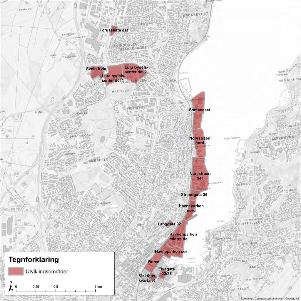 86 Figur B-0-6 Framtidige utviklingsområder langs Bussveien