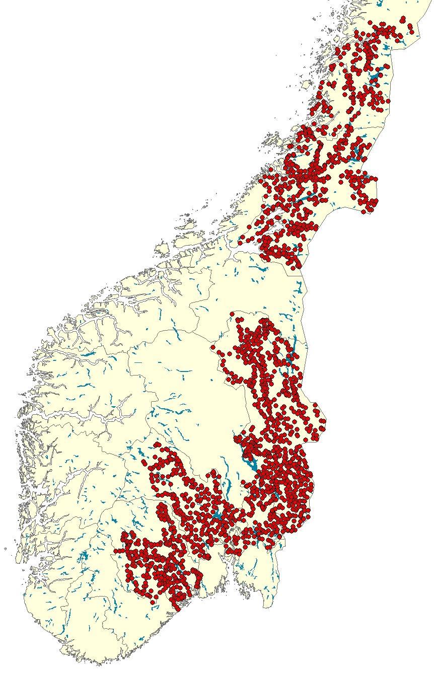 Gaupe - Takseringslinjer Starta i 2004 Endringar i sporkryssingsfrekvens Gaupeindeks Familiegrupper Fast