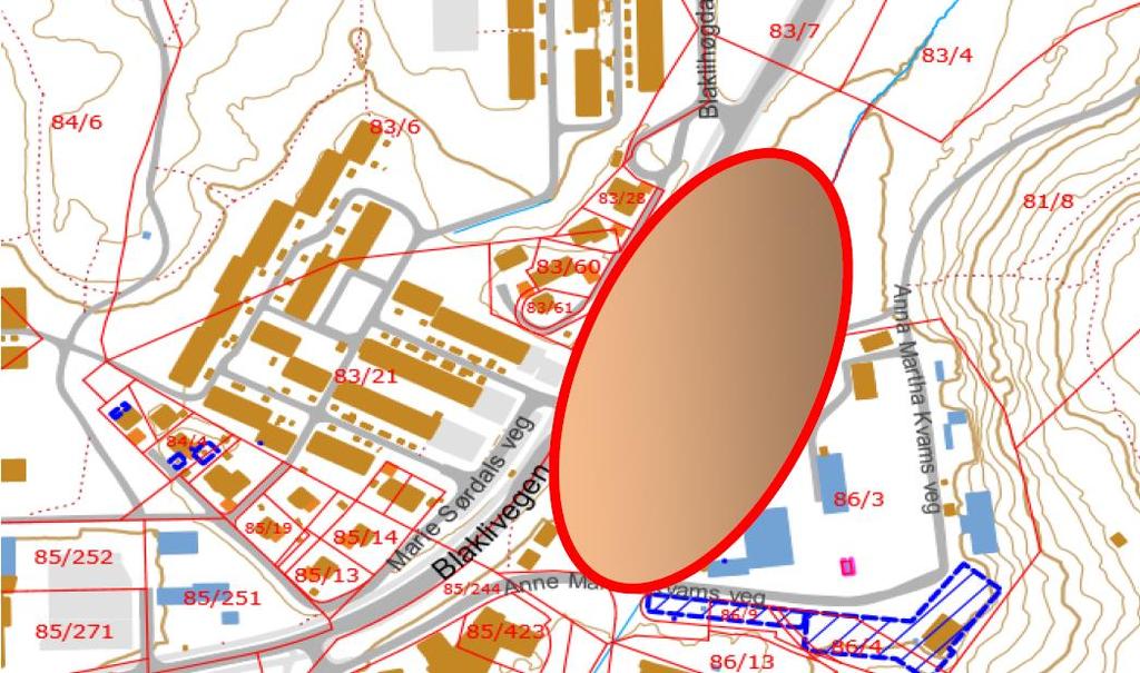 Trafikkanalyse Blaklieggen -13 Internt i planområdet er det kjøreadkomst til parkeringskjellere og gjesteparkering.