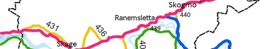 Kart som viser funksjonsklasser på fylkevegene i kommunen: UNIVERSELL UTFORMING Universell utforming som strategi legges til grunn ved planlegging av nye fysiske trafikksikkerhetstiltak, samt ved