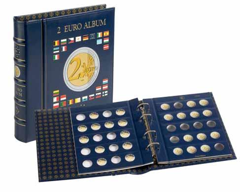 2-Euro-minnemyntene 7 VISTA 2-Euro myntalbum Ringperm av høy kvalitet i OPTIMA-format for praktisk oppbevaring av 2-Euro mynter.