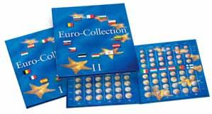 Euromynter 9 NUMIS Euro myntalbum Blå 4-rings perm med 7 blader (NUMIS EURO) til 21 komplette Euro myntsett + sett med flaggetiketter og plass for notater.
