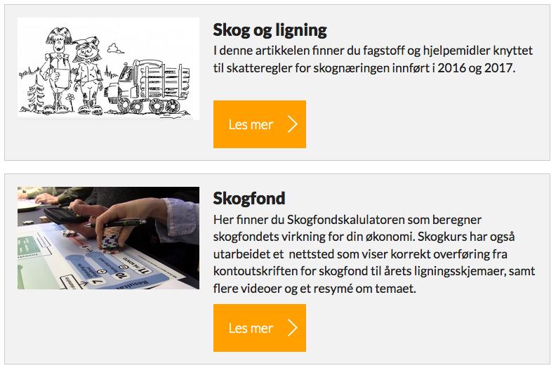 Lenke: Aktuelt om skogbruk og økonomi finner du på