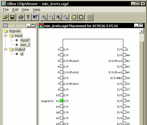 Sources in Projekt i Project Navigator vinduet. Velg Design Entry Utilities User Constraints i Processes for current Source i Project Navigator vinduet, og dobbeltklikk på Assign Pin.