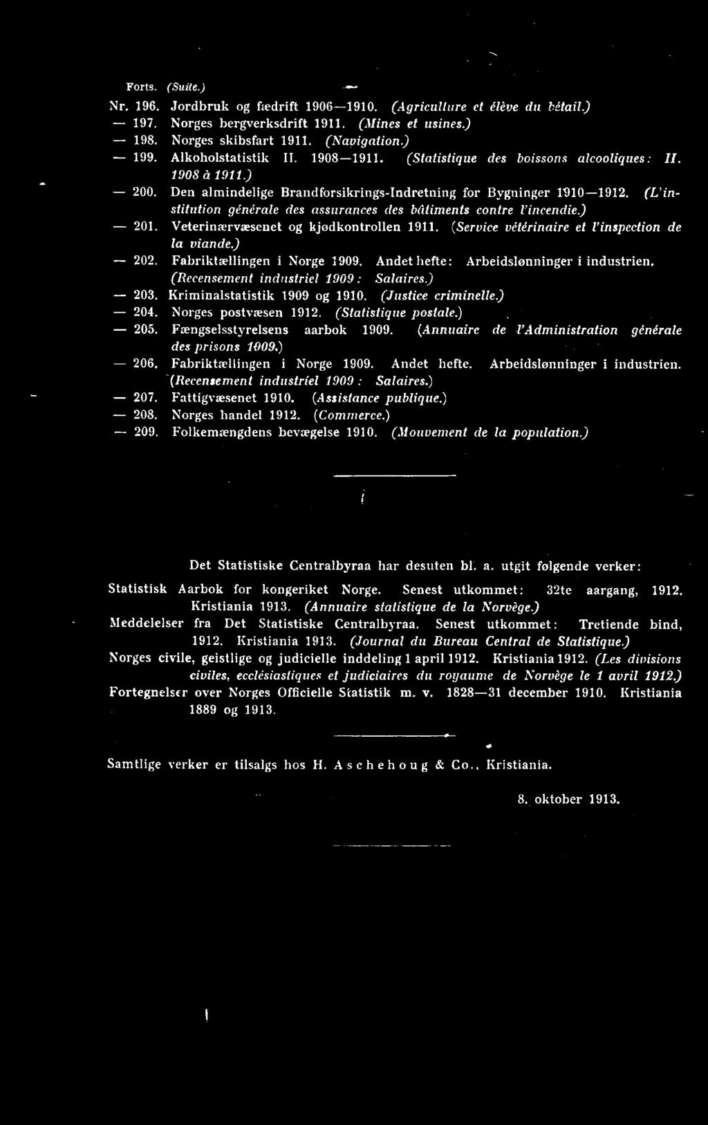 Arbeidslønninger i industrien. (Recensement industriel 0 : Salaires.) 0. Fattigvæsenet 0. (Assistance publique.) 0. Norges handel. (Commerce.) 0. Folkemængdens bevægelse 0.