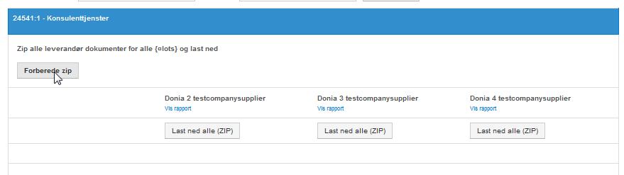 Alle opplastete dokumenter fra leverandører kan lastes ned som en Zip