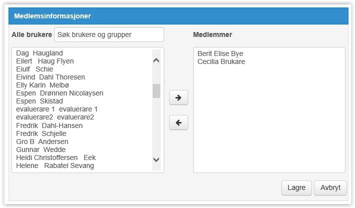 5. Velg i neste steg de teamene eller brukerne som skal ha tilgang til "prosjektet". Bruk pilene for å flytte dem over til panelet på høyre side.