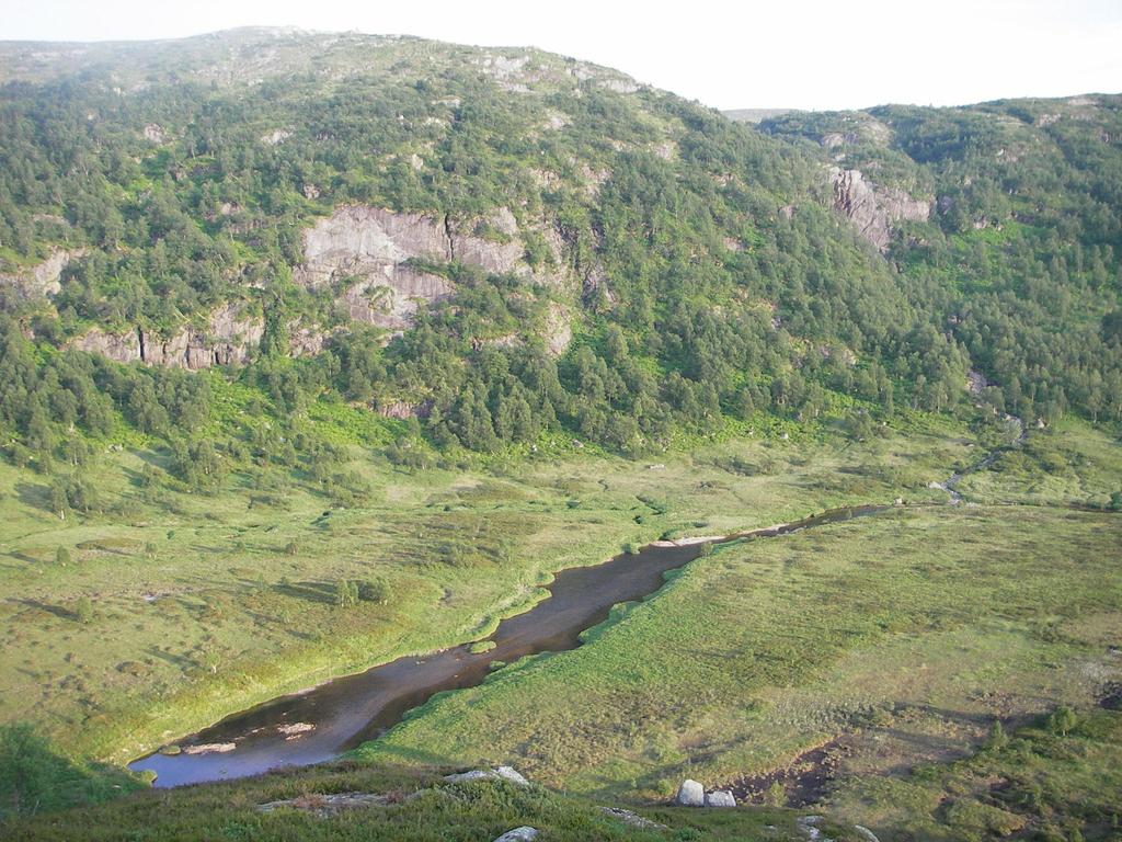 6. STORÅNA I ØRSDALEN FISK OG VANNKVALITET I Innledning: Storåna har sitt utspring i fjellområdene så langt øst som Skreå og Øyestølsheia i Sirdal (fig. ).