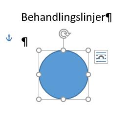 Ankerets plassering (anchor) vises når du klikker på rammen til en figur. Alle figurene må ha ankeret plassert på samme linje for å sikre at konvertering til webside (html-filtrert) skal gå bra.