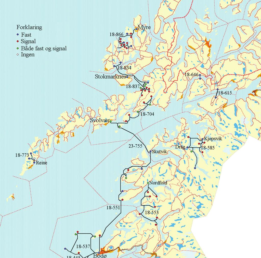 Figur 3-3: Hurtigbåtruter i