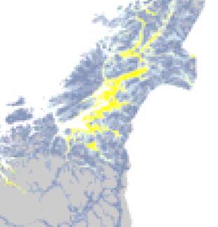 år med middeltemperatur over