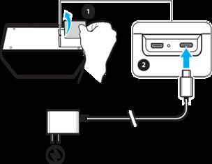 Batteri og vedlikehold Bruk av enheten Under bruk anbefales det å ha enheten tilkoblet et strømuttak til alle tider ved hjelp av USB Type-C -kabelen som følger med.