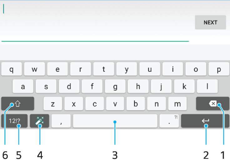 Slik skriver du inn tekst Skjermtastatur Du kan skrive inn tekst med det skjermbaserte QWERTY-tastaturet ved å trykke på hver enkelt bokstav, eller du kan bruke funksjonen Dra og skriv og skyve
