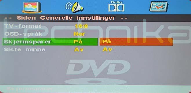 Betjening av DVD Betjening av DVD OSD-språk Denne brukes til å velge OSD-språket.