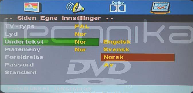 Betjening av DVD Betjening av DVD Undertekst Hvis et språk som er listet opp nedenfor er innspilt på platen, kan underteksten bli vist på dette språket.